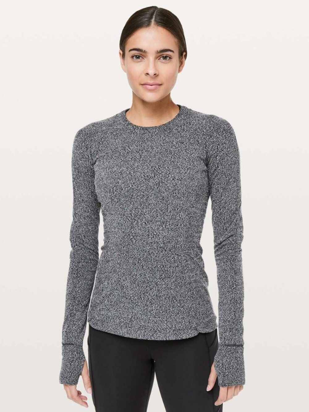 Lululemon Black White Runderful Long Sleeve Top